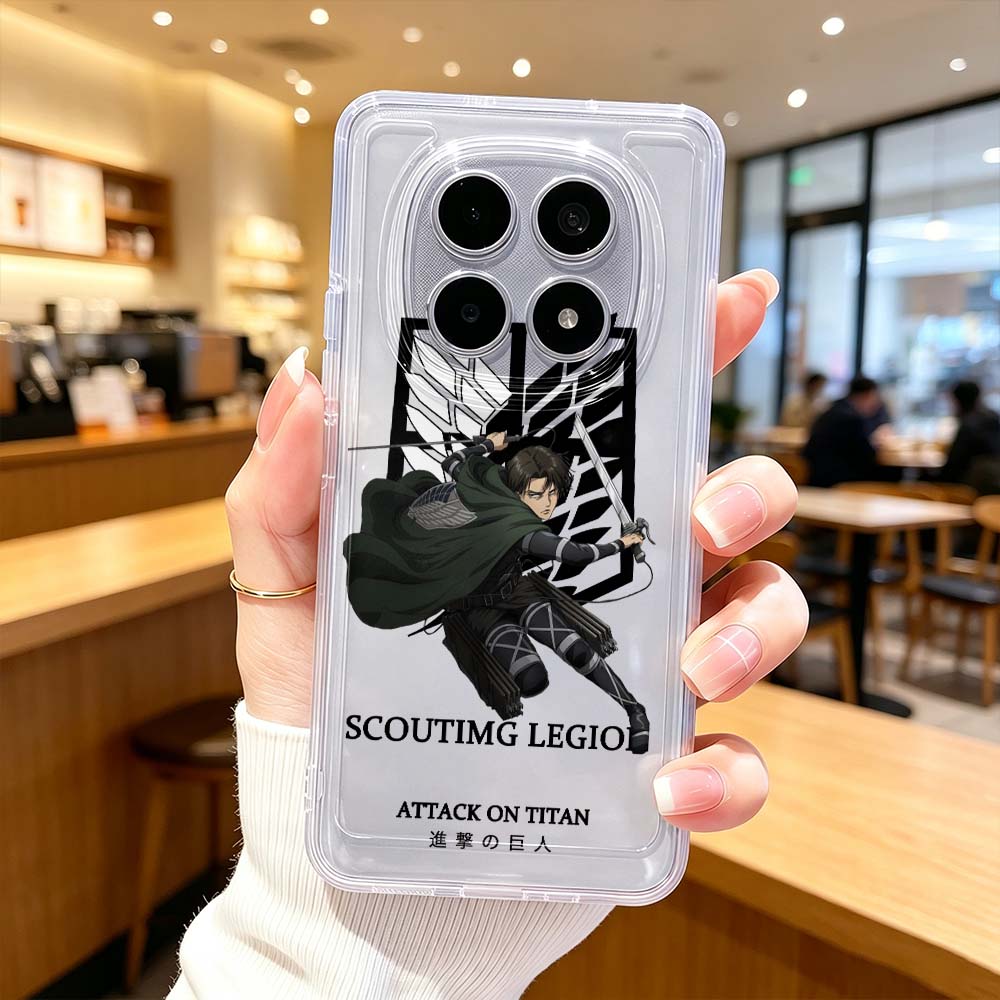 Xiaomi Poco X6 - Capa Protetora Transparente Attack on Titan