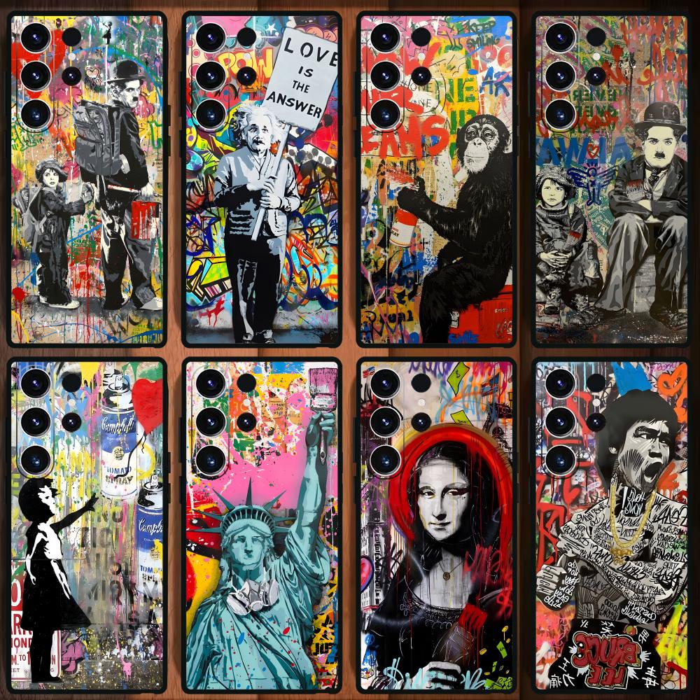 Banksy graffiti arte caso de t - Samsung Galaxy S25 avaliação e preço